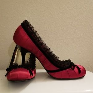 Charlotte Russe Satin Red Pumps